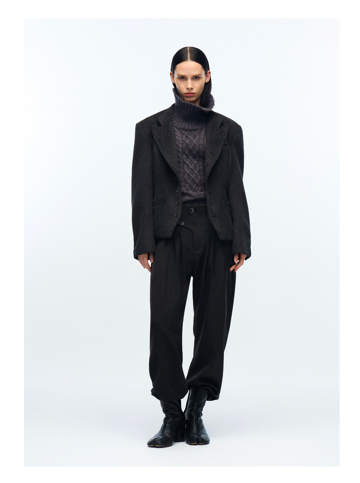 Slight Vogue Stand-Collar Tailored Court Jacket