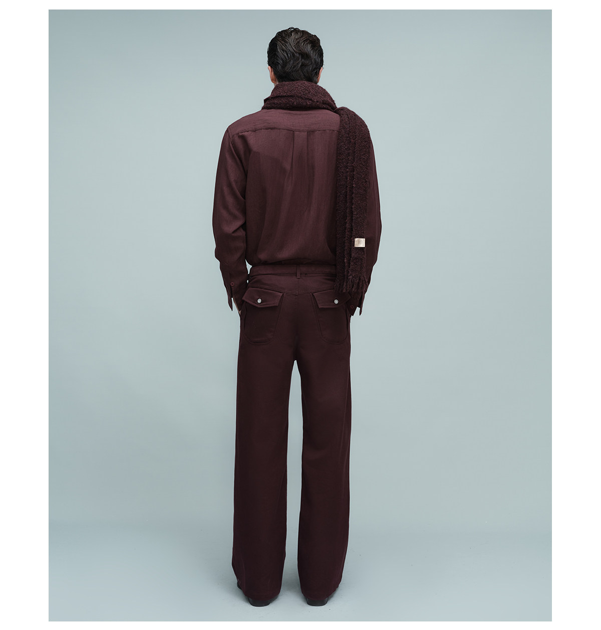 Slight Vogue Burgundy Red Slim-Fit Micro Flare Trousers