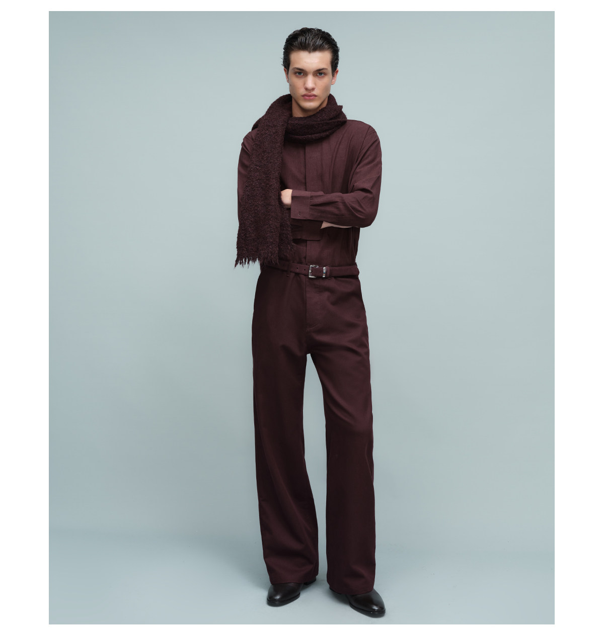 Slight Vogue Burgundy Red Slim-Fit Micro Flare Trousers