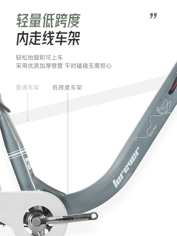 Official Flagship Store Permanent Bicycle Store: Adult Lightweight Commuter Bike with Shimano Gears for Female College Students