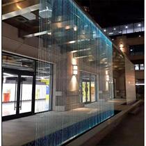 Modern optical fiber CNC cable water curtain water screen high-altitude fountain ornaments flowing water wall partition high-end simple Shaanxi