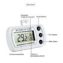 Waterproof Refrigerator Fridge Thermometer Digital Freezer