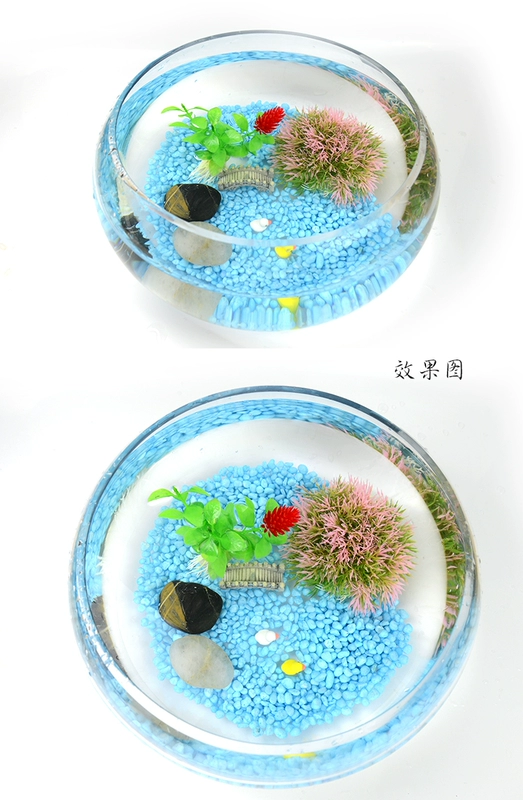 Bể cá tròn bể cá nhỏ bể cá trang trí cảnh quan gói đá mô phỏng nước cỏ chậu sinh sản bể nhỏ đồ trang trí - Trang trí nội thất