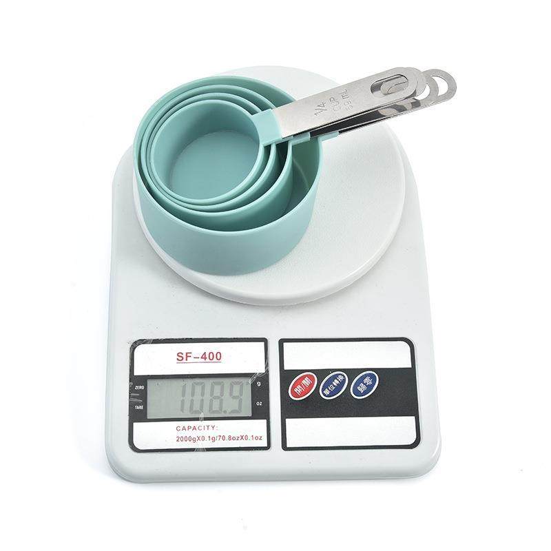 Plastic Measuring Spoon Set with Stainless Steel Handle, 8-Piece Measuring Cup and Spoon Set with Scale, Baking Tools