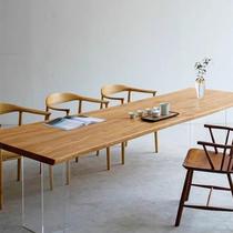 Acrylic Suspended Dining Table Strip Table Solid Wood Desk Meeting Table Bench Log Large Plate Tea Table Tea Table
