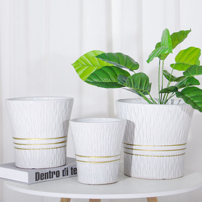 Ceramic flowerpots for home living room, floor-standing green ivy, orchid, tiger skin lily, European-style light luxury tree and green plant small vases
