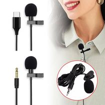 Portable 1 5m Lavalier Mini Microphone Condenser Clip-on Lap