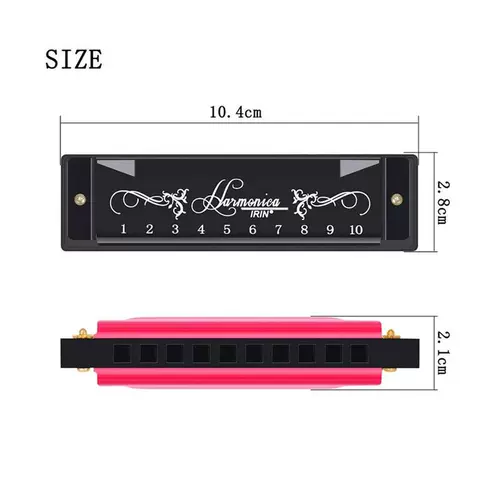 10 отверстия 20 тонального деревянного инструмента Harmonica красочная C клавиша C