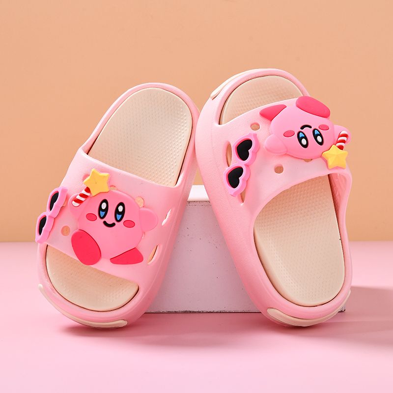 Kirby-Themed Children's Indoor Home Slippers, Non-Slip Soft-Soled Sandals for Young Girls, Bathroom Shower Sandals