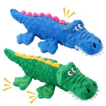 Soft Plush Pet Dog Squeaky Chew Toys Stuffered Crocodile for S