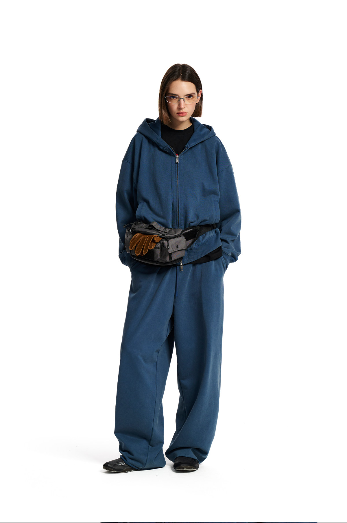 Loopsoon Washed Drawstring Wide-Leg Sweatpants