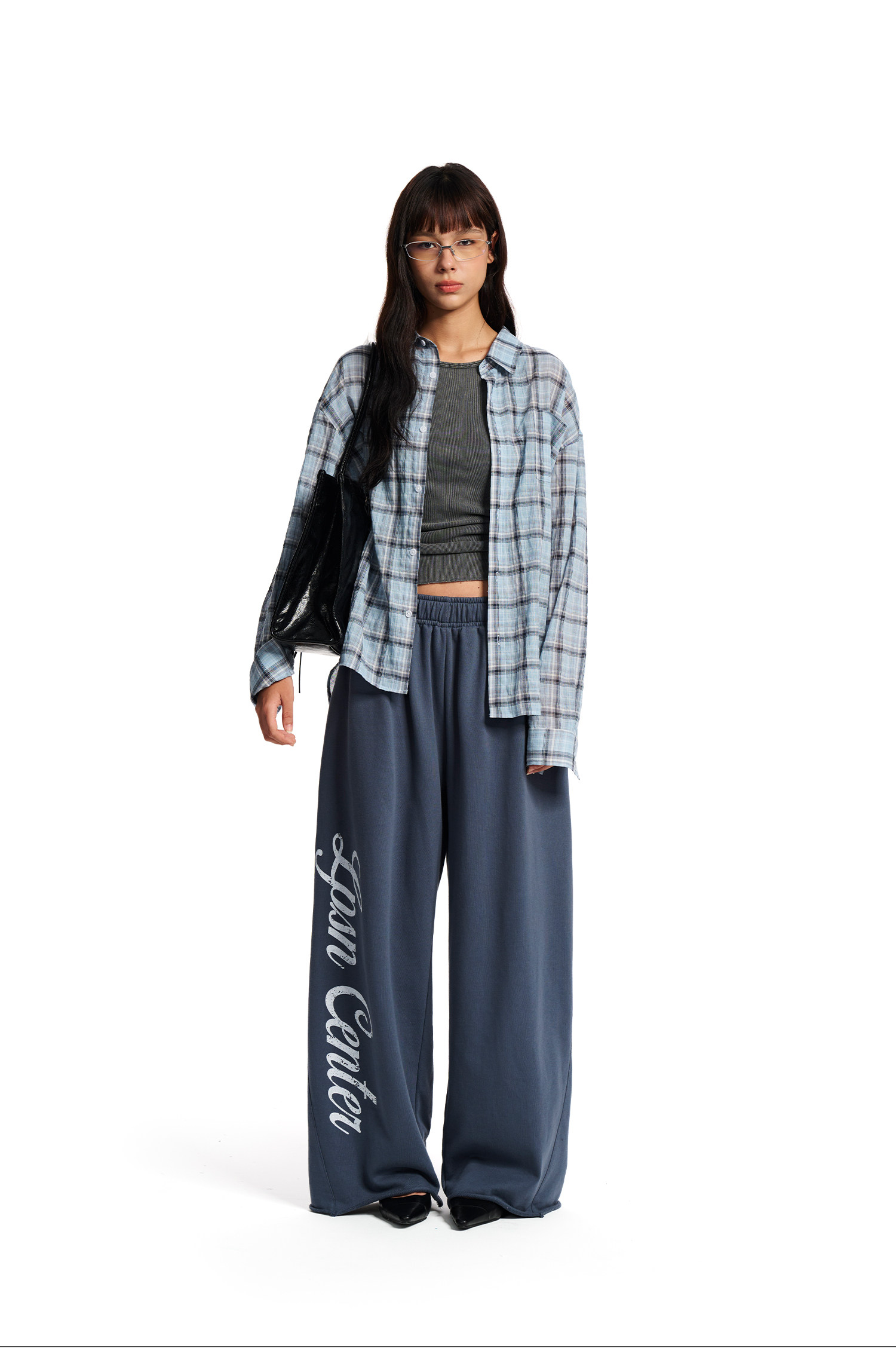 Loopsoon Plaid Drop-Shoulder Shirt