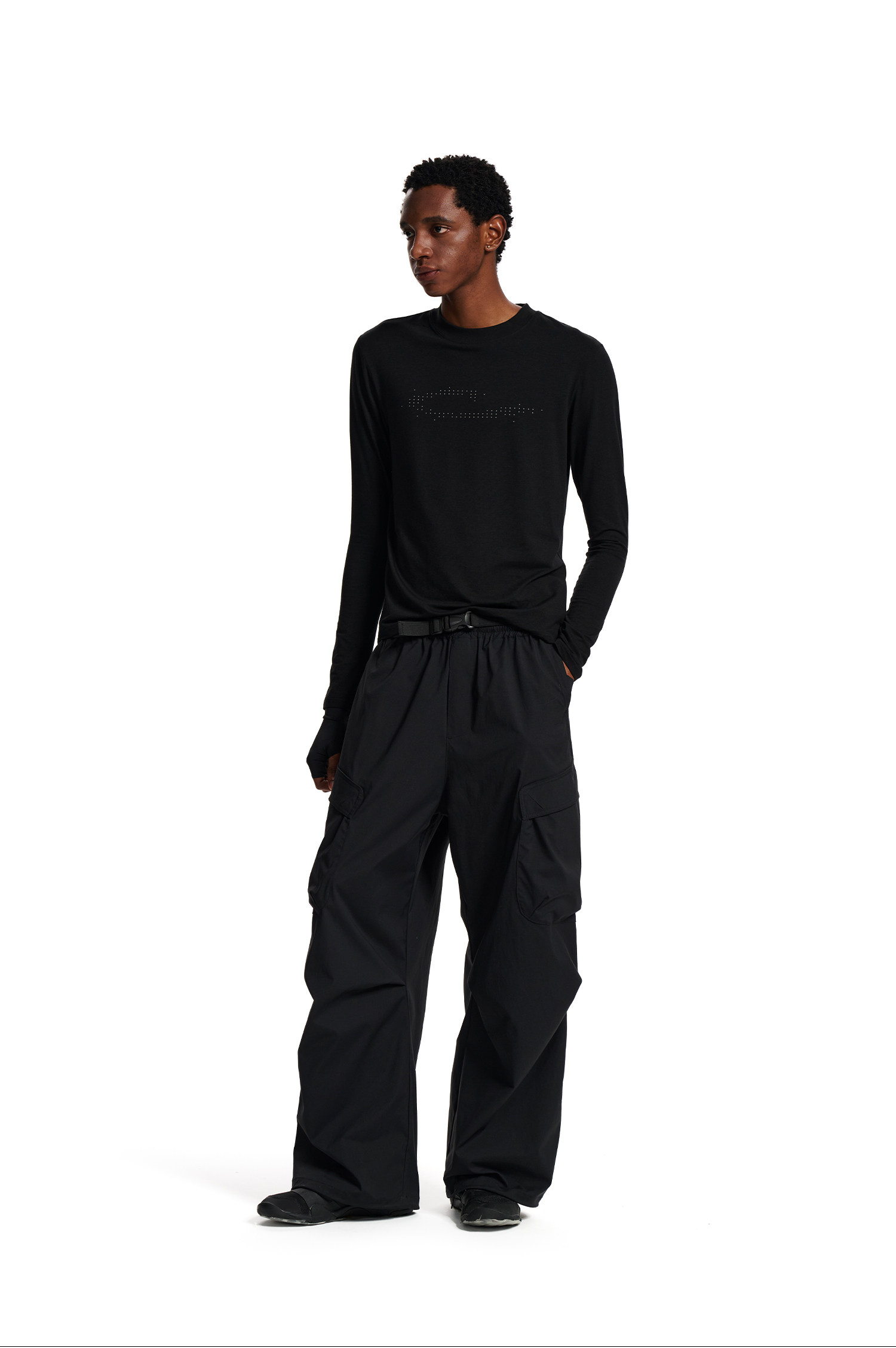 Loopsoon Distressed Relaxed Long-Sleeve Tee