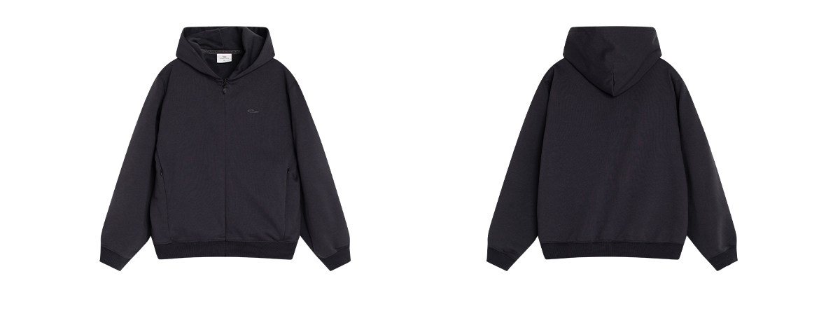 Loopsoon Embroidered Zip-Up Hoodie