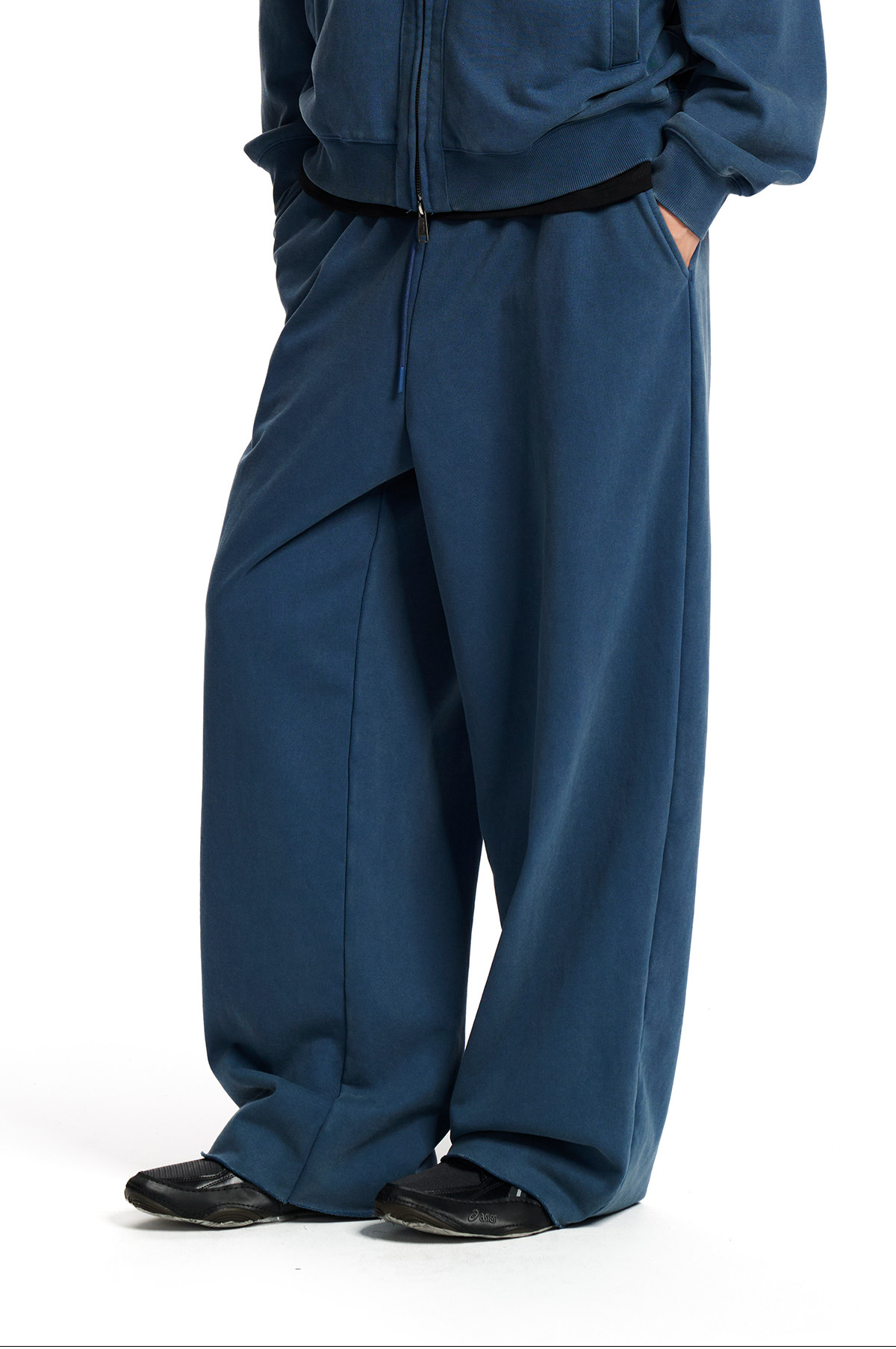 Loopsoon Washed Drawstring Wide-Leg Sweatpants