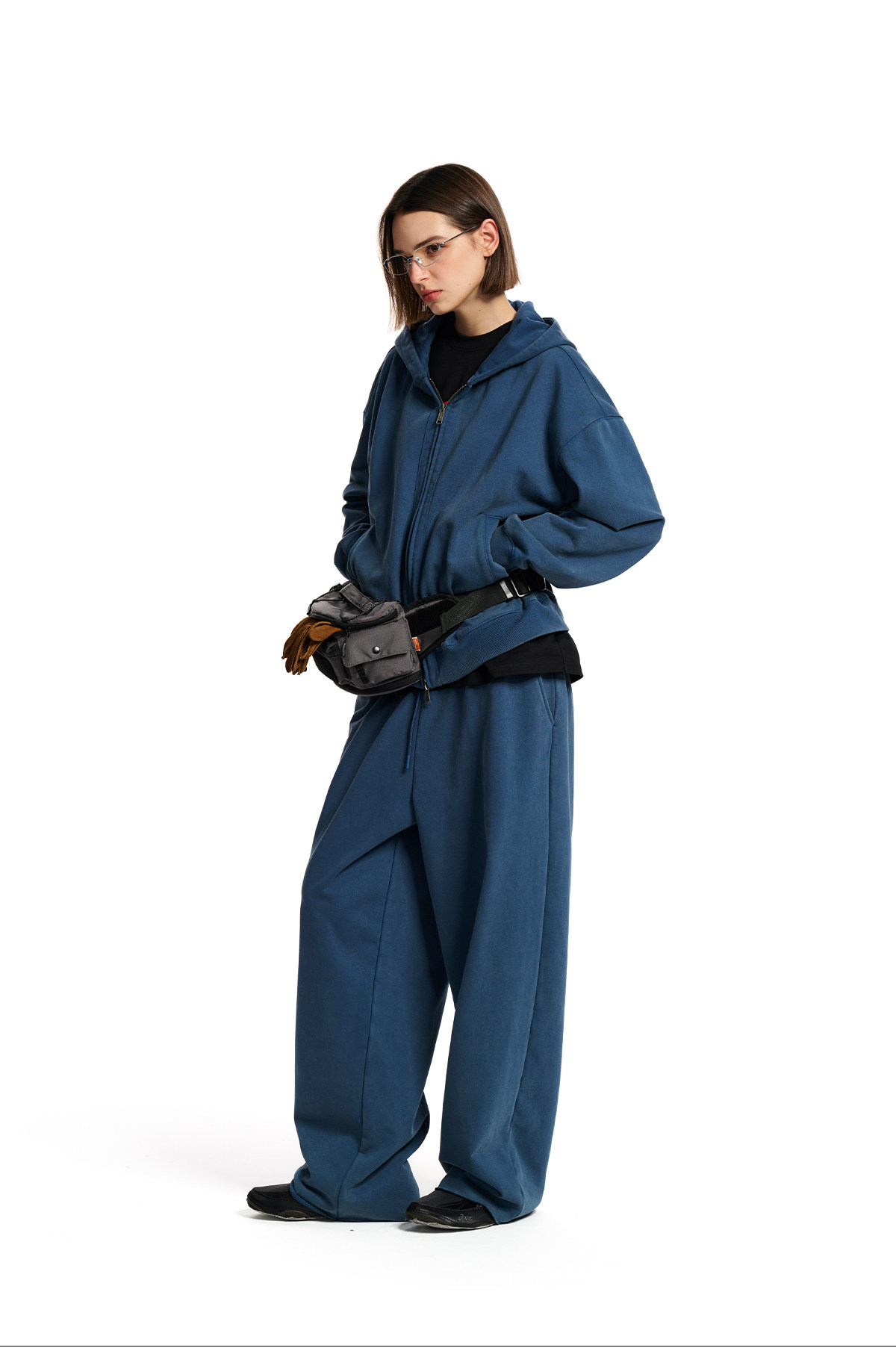 Loopsoon Washed Drawstring Wide-Leg Sweatpants