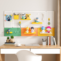 Wall hole board storage rack without punching childrens desk rack entrance door metal study table wall storage