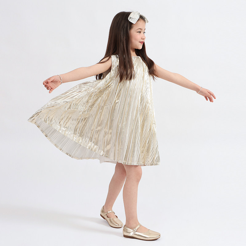 [Golden Stripes] Muakids Kidsren's Clothing Summer Kidsren's Mesh Dress Girls 2026 New A-Line Skirt — 1
