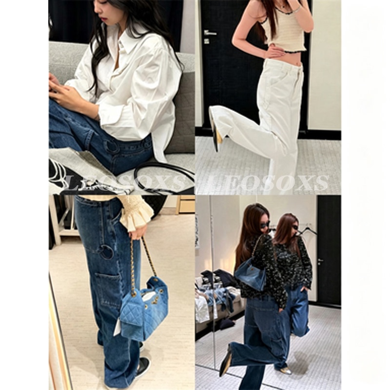 Leosoxs Shop26P Popular Goddess Pants! Jennie's Same Style Leg-Lengthening Straight Denim Jeans