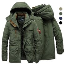 Mens Winter Jacket Fleece Linning Outdoor Parka Coat Hooded