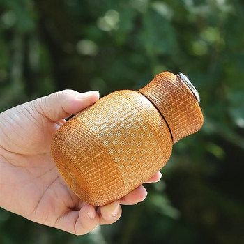 Handmade Bamboo-Woven High-End Stainless Steel Portable Travel Cup for Women, Thermos Cup, Water Cup, Small Tea Cup, Vintage Style