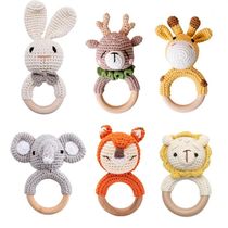 1pc Baby Teether Music Rattles for Kids Animal Crochet Rattl