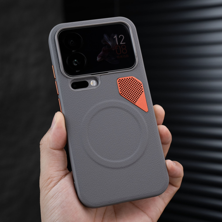 Grey Textured Magsafe Case with Orange Ring Accents Phone Case for Xiaomi,Xiaomi 17, Xiaomi 17 Pro, Xiaomi 17 Pro Max,Xiaomi 15, Xiaomi 15 Pro, Xiaomi 15 Ultra,Xiaomi 14, Xiaomi 14 Pro, Xiaomi 14 Ultra - view 13