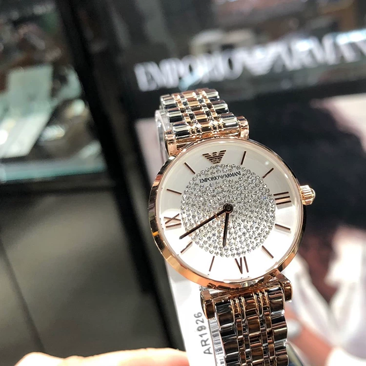 Женские часы Armani, синий звездное небо, кварцевый циферблат, дополненная реальность