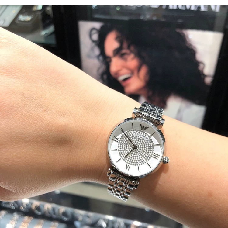 Женские часы Armani, синий звездное небо, кварцевый циферблат, дополненная реальность