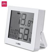 8813 Deli LCD time alarm clock electronic temperature and humidity meter baby room indoor temperature and humidity meter
