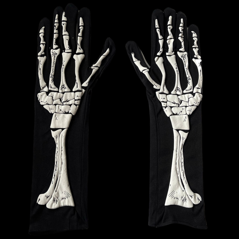 Halloween Printed Skeleton Gloves Cosplay Props Horror Skeleton Bones Foam Arm Sleeves Halloween Printed Skeleton Gloves Cosplay Props Horror Skeleton Bones Foam Arm Sleeves