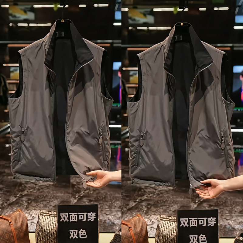 Spring and Summer High-End Versatile Casual Commuting Light Luxury Stand-Up Collar Reversible Lightweight Trendy Outdoor Vest Sleeveless Top Spring and Summer High-End Versatile Casual Commuting Light Luxury Stand-Up Collar Reversible Lightweight Trendy Outdoor Vest Sleeveless Top