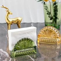 Hotel table paper towel holder Western restaurant paper towel clip glass napkin holder desktop square paper towel holder storage rack