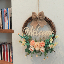 Korean garland wall hanging restaurant clothing store cafe pendant welcome sign decoration high-end fake flowers