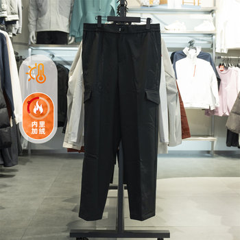 Anta Sports Pants Men's 2025 Winter New Style Water-Repellent Woven Casual Fleece-Lined Straight Pants 152546504N