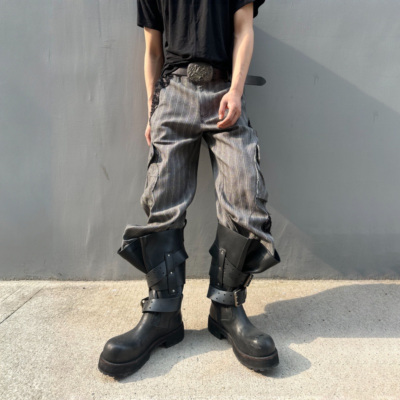 Hypeyourself&19C "Collaboration" Bone Spell Jacquard Cargo Pants Curse Bone