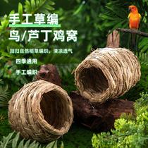 Handcrafted Grass Choreography Bird Nest Bird Coop Bird Cage Bird Toy Parrot Cove Nest Garden Villa Decorative supplies