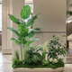 Artificial Plant Landscaping for Balcony Decoration, Indoor Villa Stairway Decoration, and Faux Green Plant Combination Flower Boxes