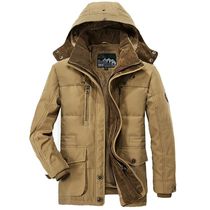 Men Long Winter Coats Down Jackets Hooded Casual Warm Parkas
