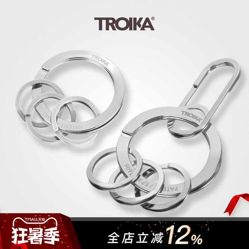 German Design Award-Winning Troika Patented Nail Creative Metal Keychain with Multiple Rings for Men and Women