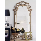 Зеркало в стиле барокко, зеркало в полный рост, настенное зеркало высокой четкости с ручной резьбой, роскошное напольное зеркало в европейском стиле, ретро-зеркало для домашнего использования