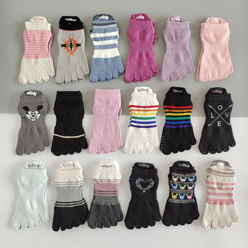 Original Ox Anti-Slip Yoga Socks Five-Toe Socks for Women Indoor Fitness Pilates Floor Socks Split-Toe Training Socks