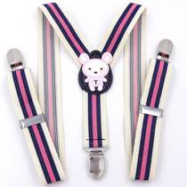 New childrens suspenders baby suspenders three-clip suspenders for male and female babies high elasticity buy two get one free