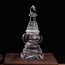 Small natural white crystal rough stone hand-polished to make stupa stupa ornaments Gawu crystal tower crystal bottle