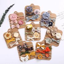 5Pcs Set Baby Girl Headbands Newborn Bows Elastic Hair Bands