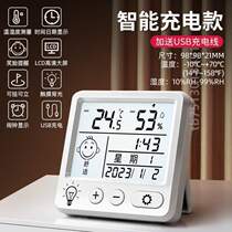 Chi home mini room dry and wet electronic temperature and hygrometer baby wall hanging indoor temperature accurate high-precision room temperature
