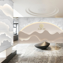 Modern marble front desk background wallpaper light luxury style barber shop beauty salon image wall fashion clothing store wallpaper