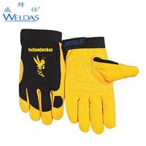 WELDAS 10-2680 Drone King Oil Resistant and Moisture Resistant Cow Leather Mechanics Gloves Racer Yellow