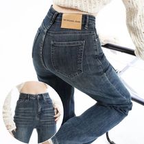Straight Denim Jeans for Women High Waisted Stretch Smoke