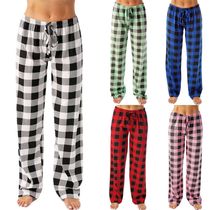 Women Plaid Cotton Loose Ladies Pajama Pants Pajama